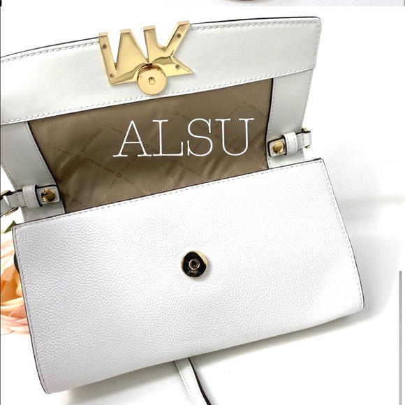 Michael Kors Large Le Crossbody Clutch Optic White - Picture 5 of 8